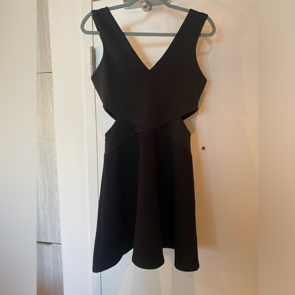 Topshop black women’s mini dress with cut outs